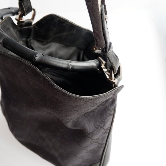 Authentic Preowned Gucci Black GG Canvas Two Strap Shoulder Bag - Picture 15 of 16